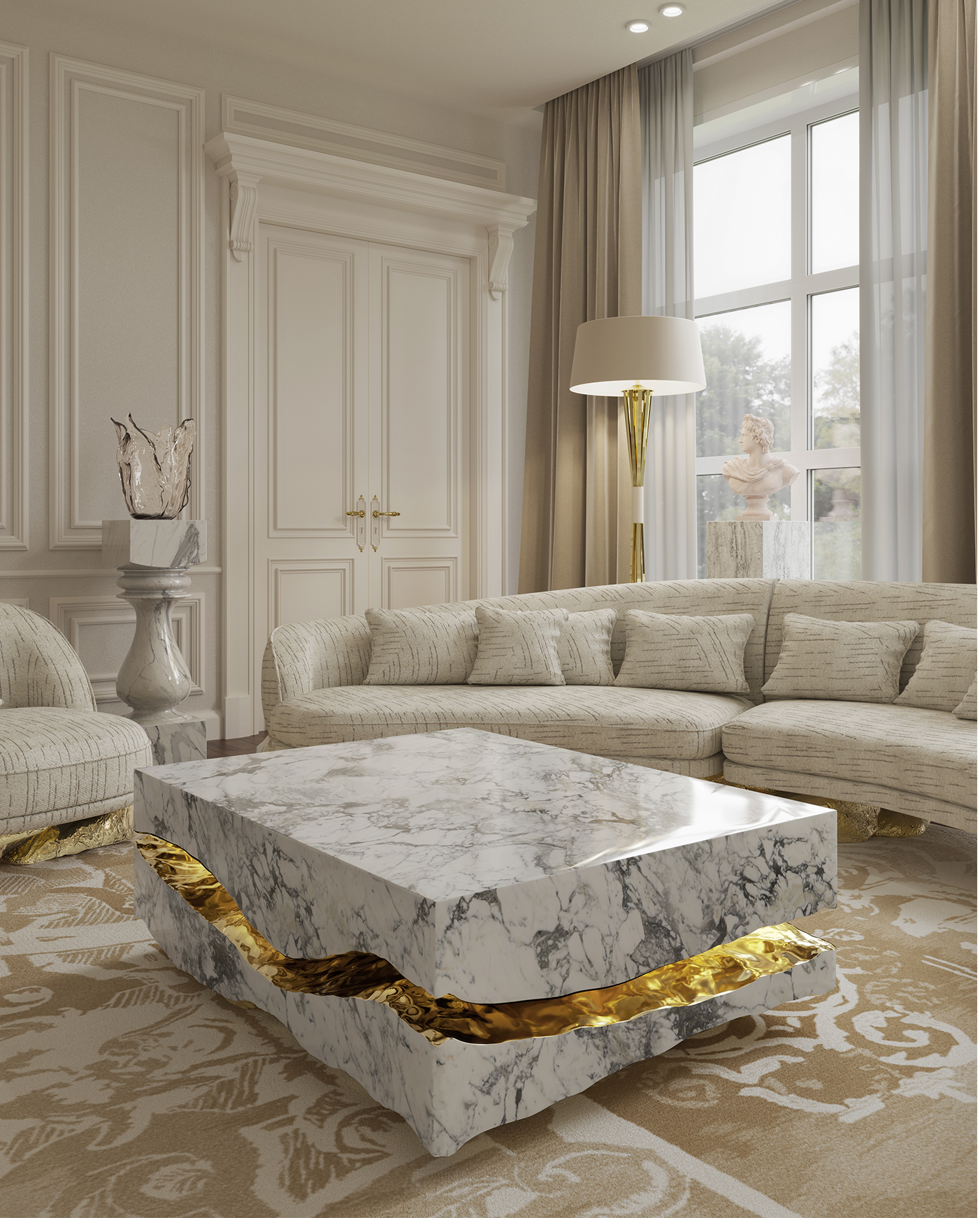 Boulder Carrara Marmor Tisch
