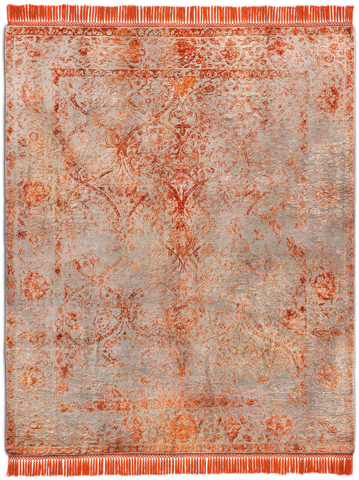 Copper Orange Naturgrau Teppich | Größe: 122 x 183 cm