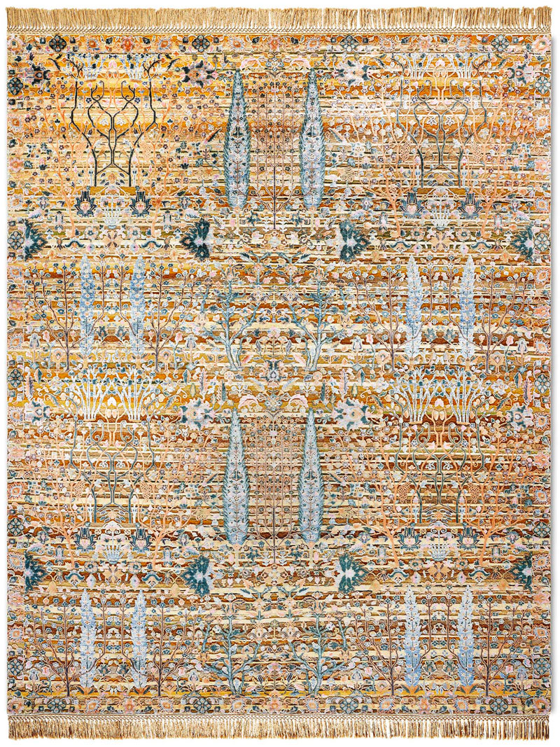 Pine Garden Original auf Gold-Mix Teppich | Größe: 250 x 300 cm