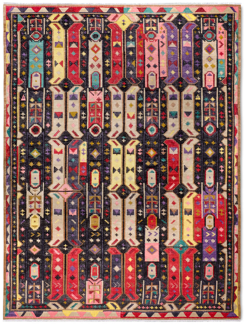 Flatweave Original auf Natur‑Schwarz Teppich | Größe: 183 x 274 cm