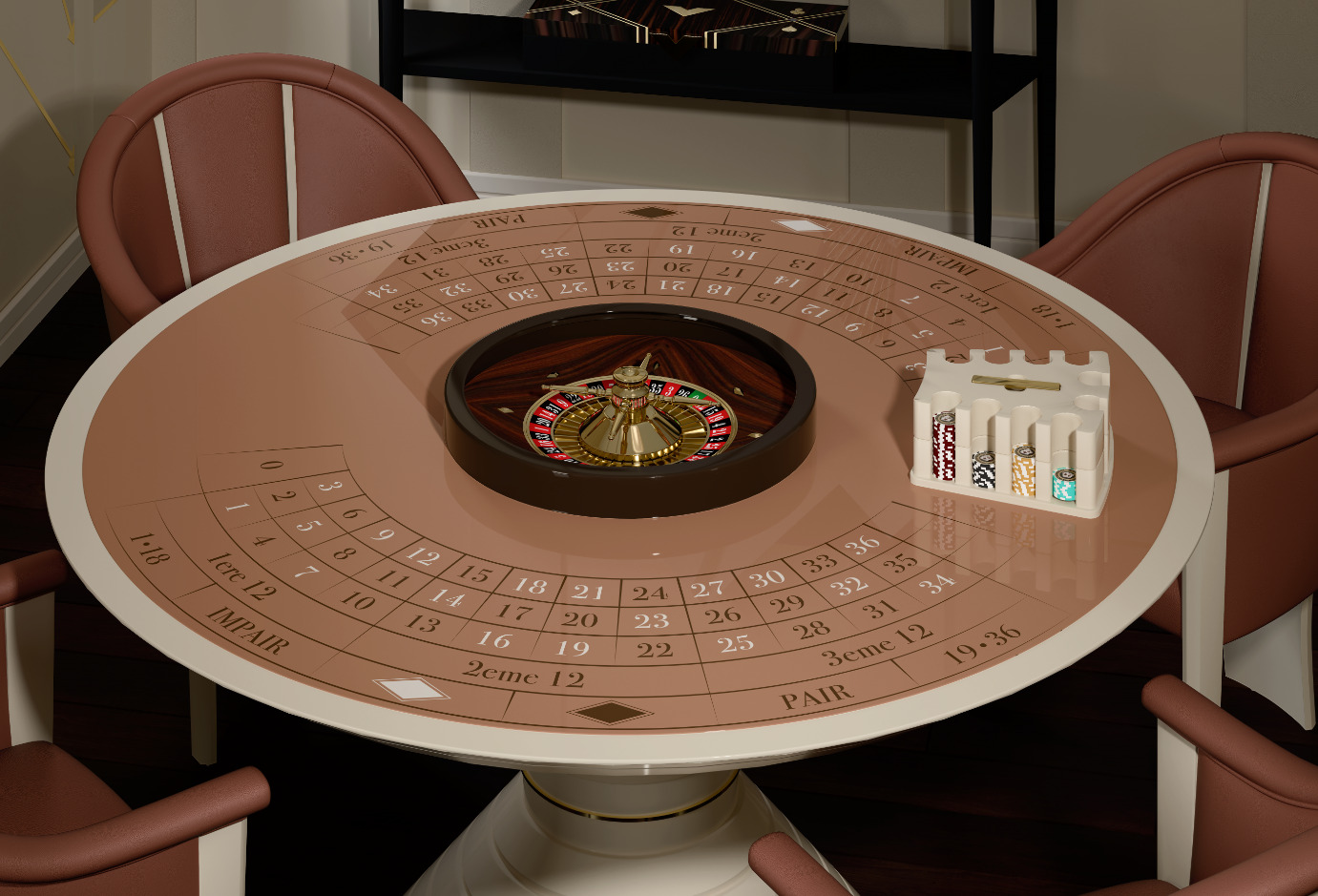 Convivium Runder Roulette-Tisch
