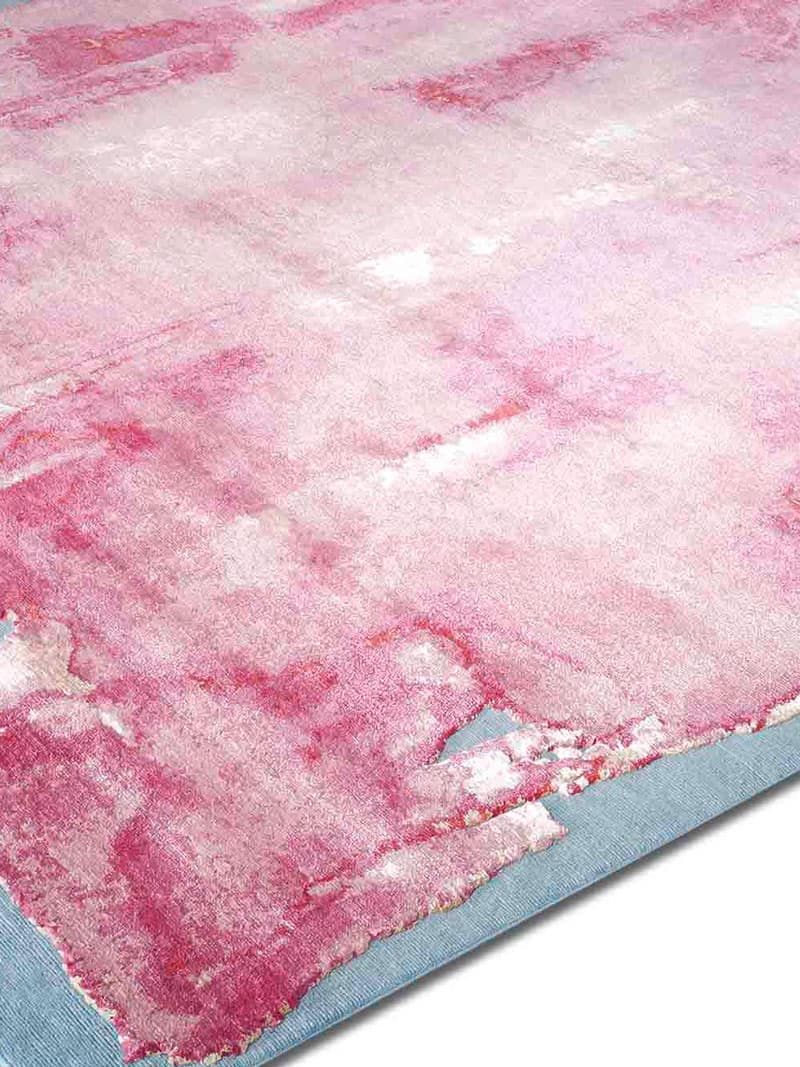 Mono Pink auf Hellem Blau Teppich