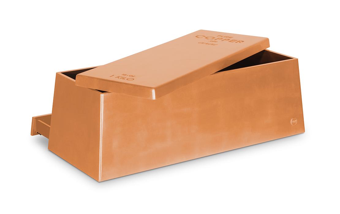 Rustikale Bronze-Spielzeugkiste