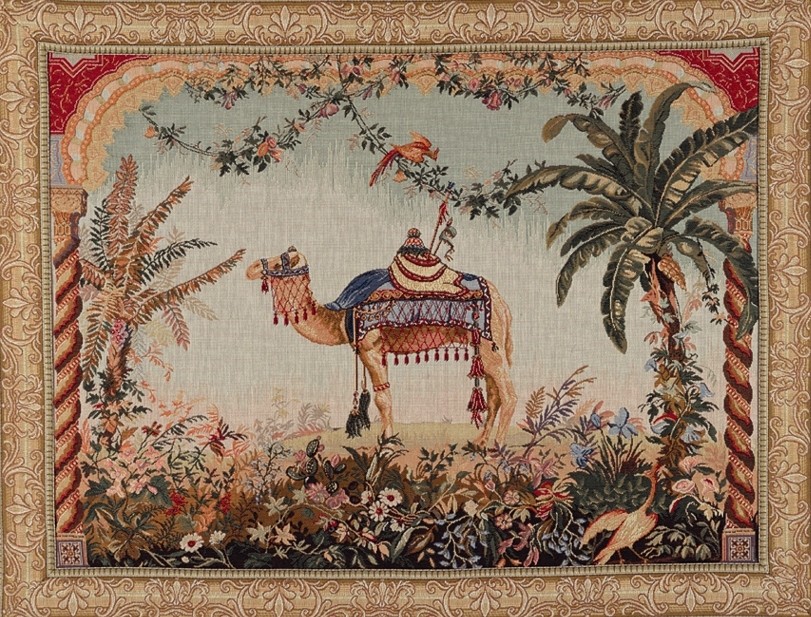 Das Kamel mit Rahmen Wandteppich | Größe: 75 x 100 cm