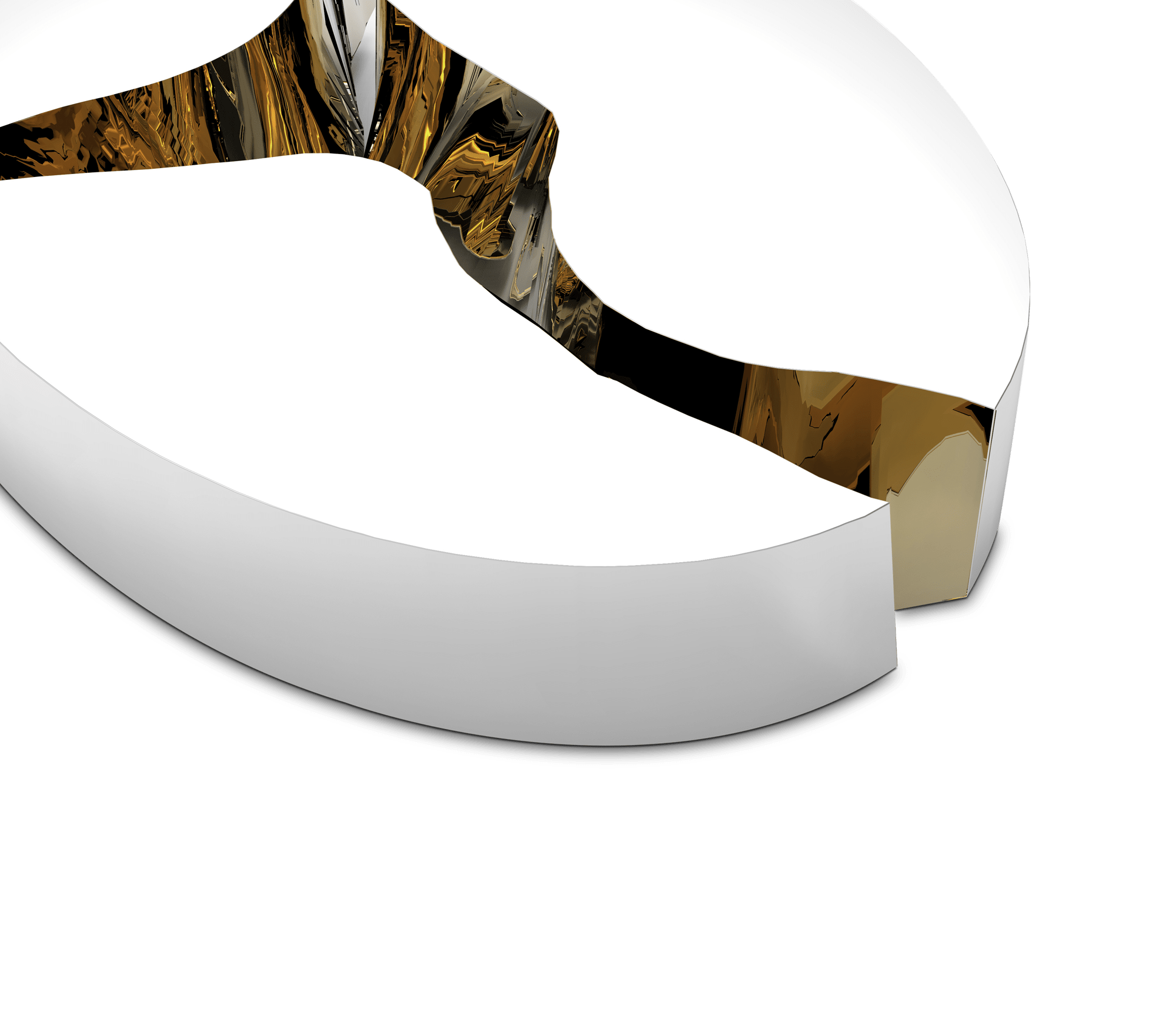 Fissure Ovaler Weißer Couchtisch