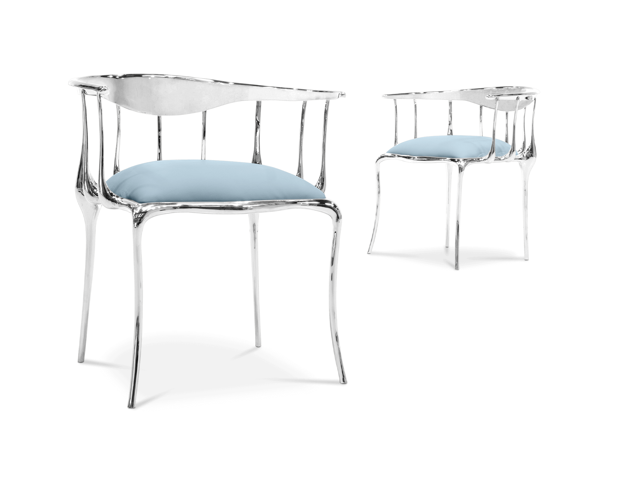 Silberner Luxus‑Stuhl