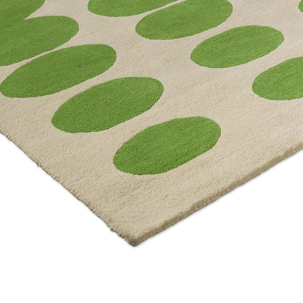 Optical Oval Green/Cream Teppich | Größe: 250 × 350 cm