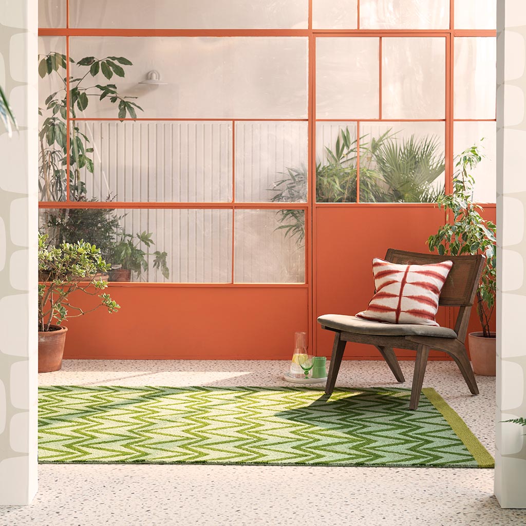 Dhurrie Green Outdoor-Teppich | Größe: 160 x 230 cm