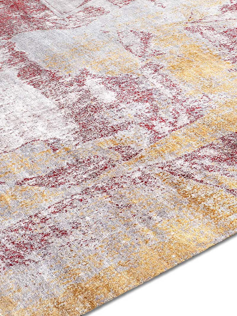 Gold Coral auf Hellgrau Teppich | Größe: 365 x 457 cm