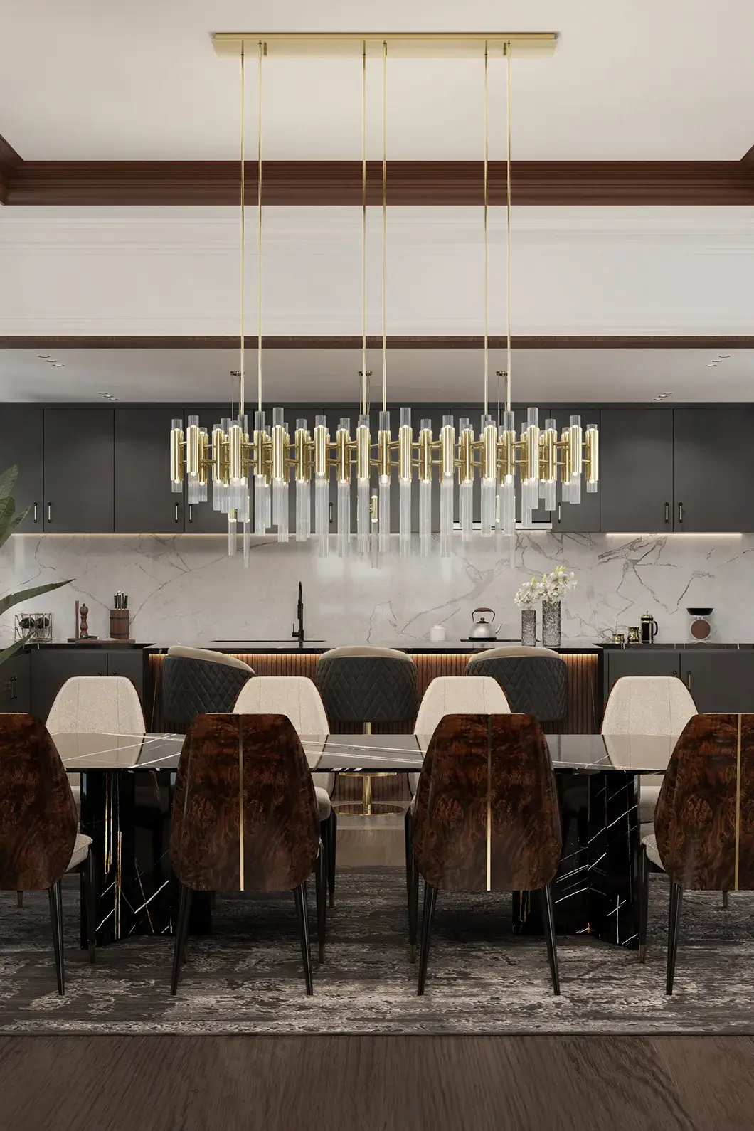 Cascade Rechteckige Pendelleuchte - 6