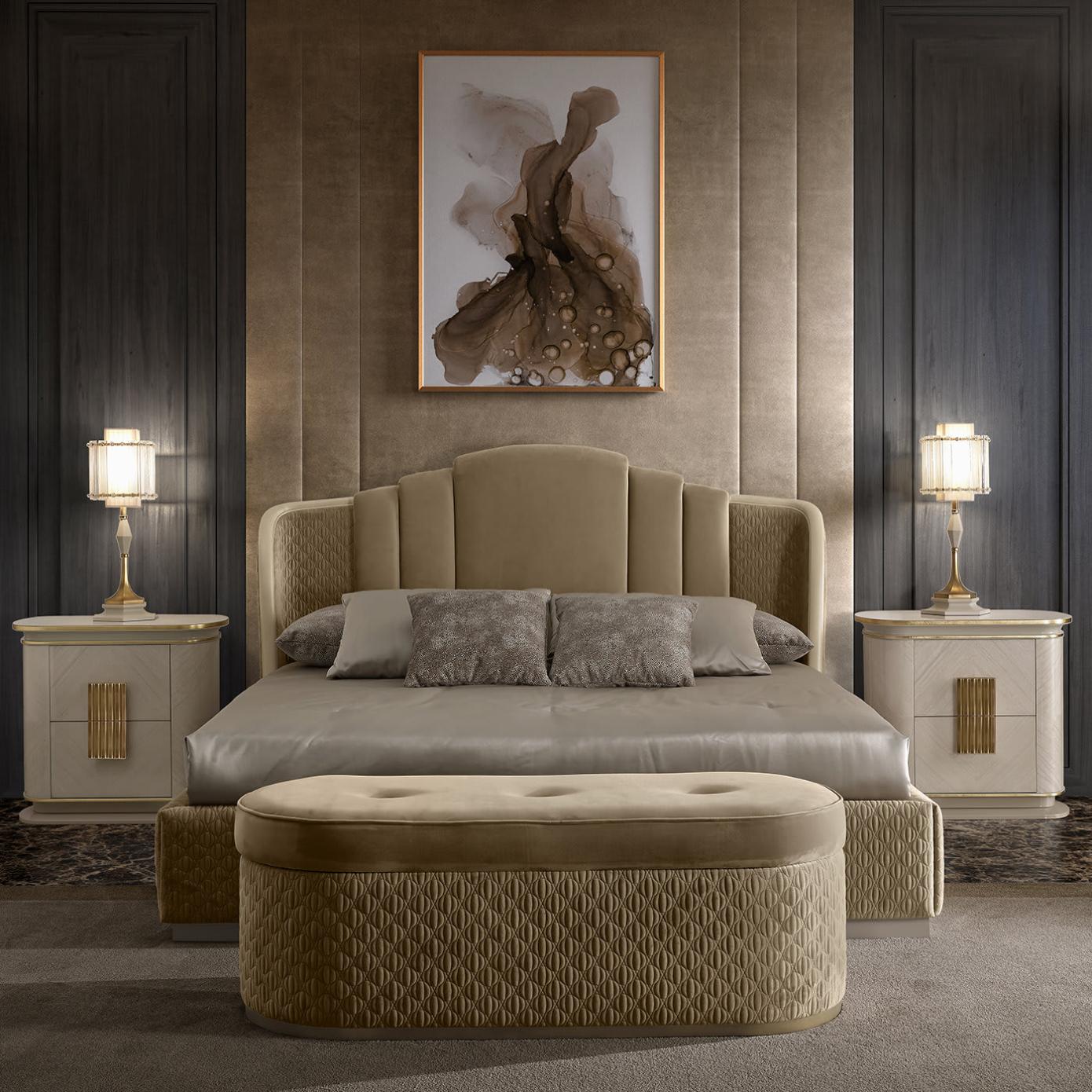 Dilan Weiß‑Gold Nachttisch