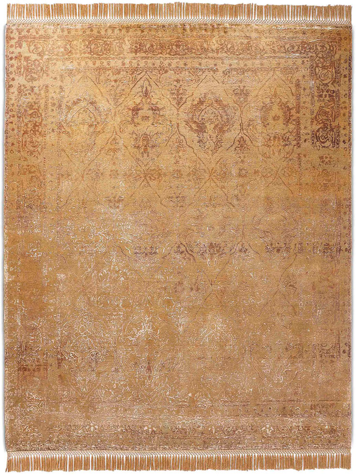 ZeroPile Ex Tiefviolett auf Beige‑Mix Teppich | Größe: 140 x 210 cm