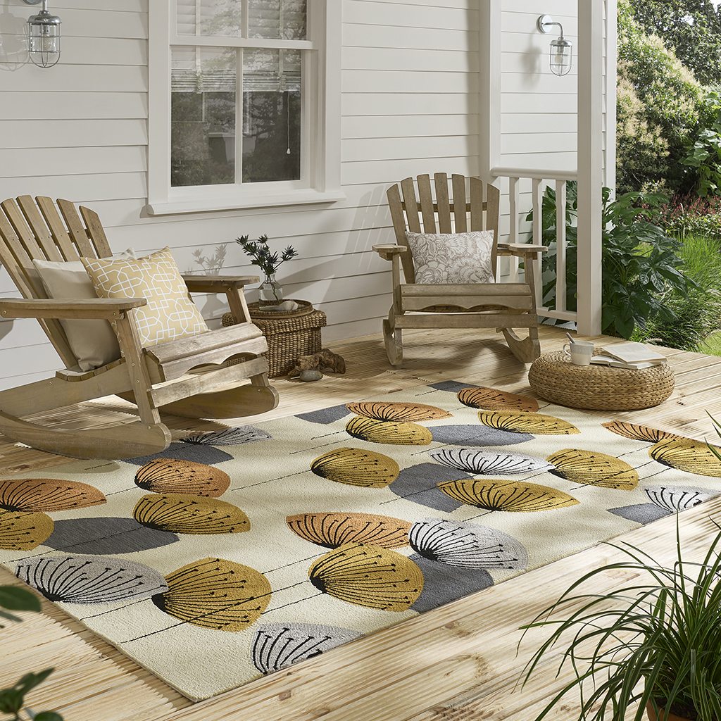 Dand. Clocks Och/Sil outdoor 445803 Teppich | Größe: 200 x 280 cm
