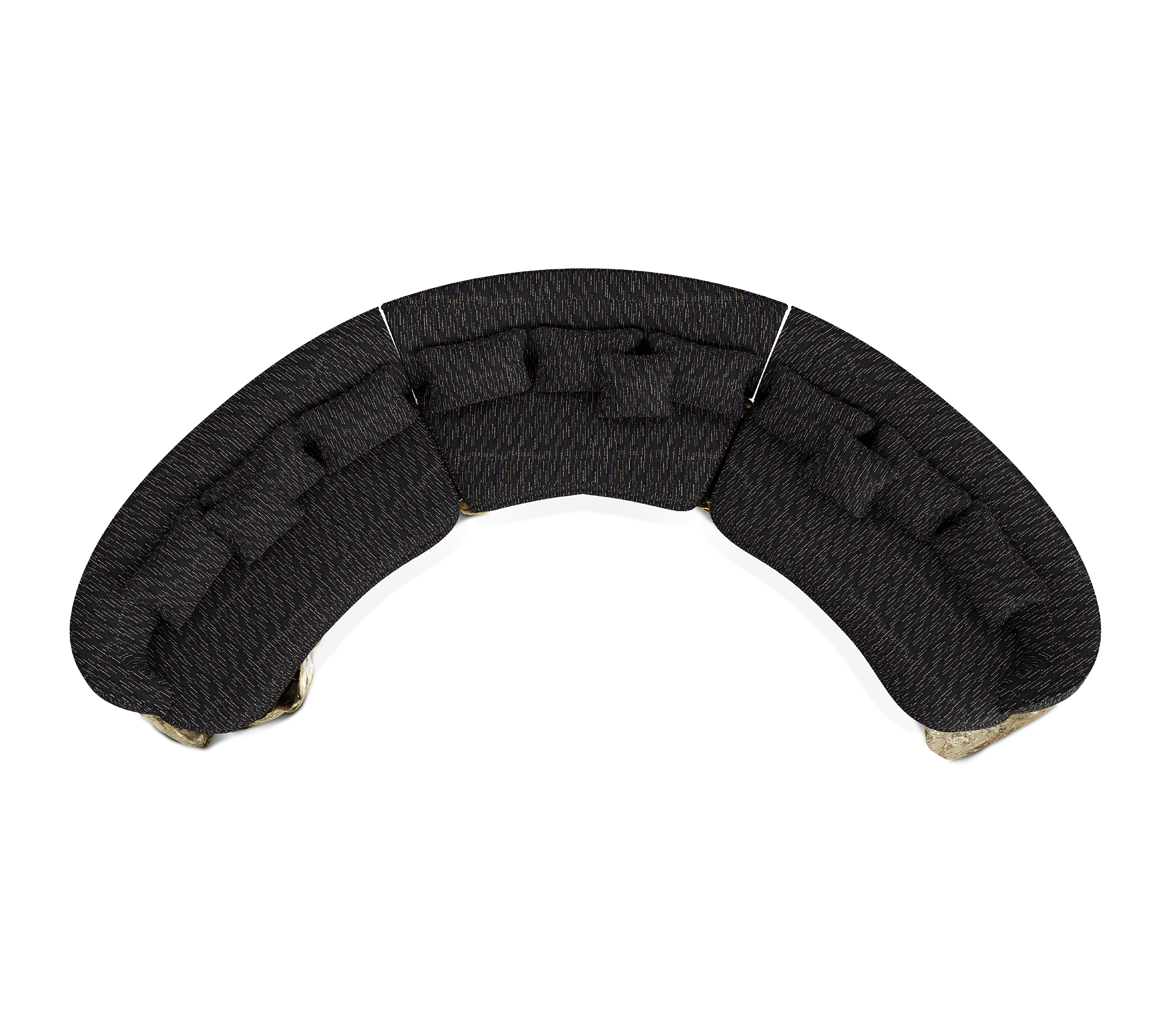 Angora Schwarzes gebogenes Sofa