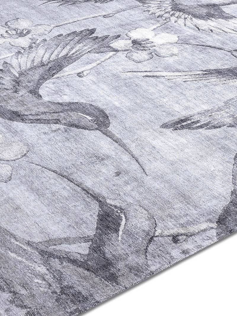 Hummingbirds Silver auf Silber Teppich