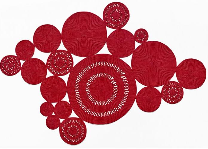 Braided Patchwork Red beauty Teppich | Größe: 160 x 230 cm