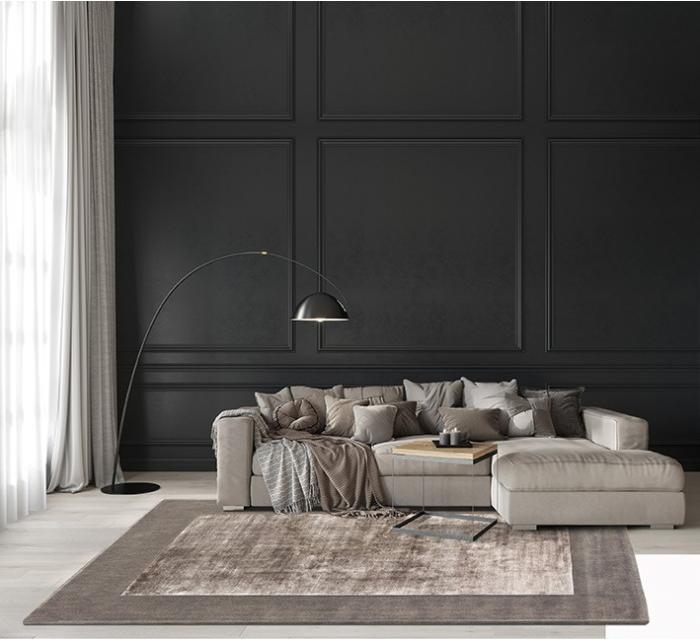 Border Tortora Teppich | Größe: 200 x 300 cm