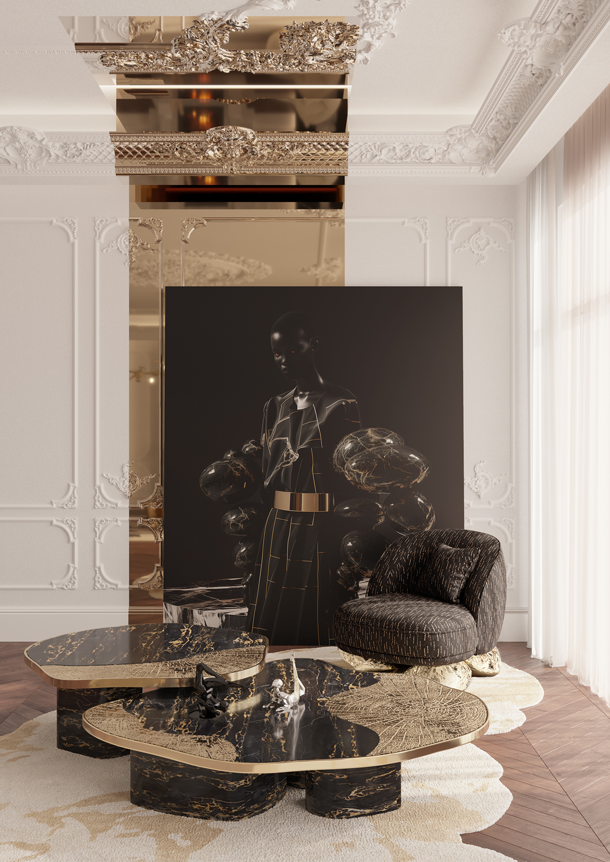 Angora II Schwarzer Sessel