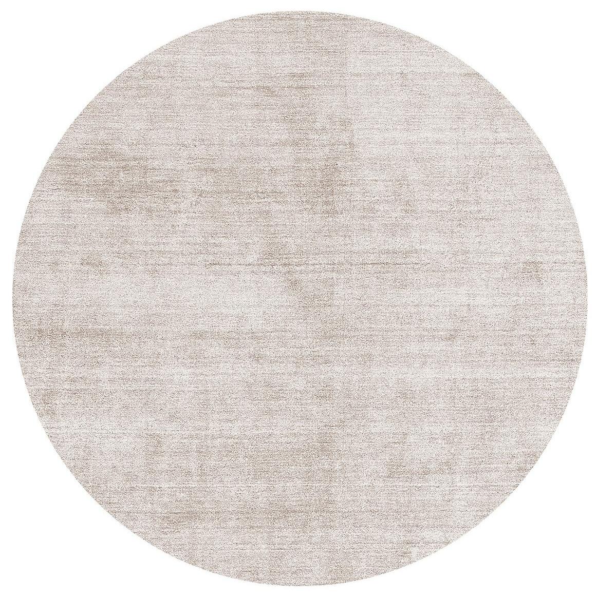 Runder Offwhite Bambusseide Teppich | Größe: Ø 250 cm