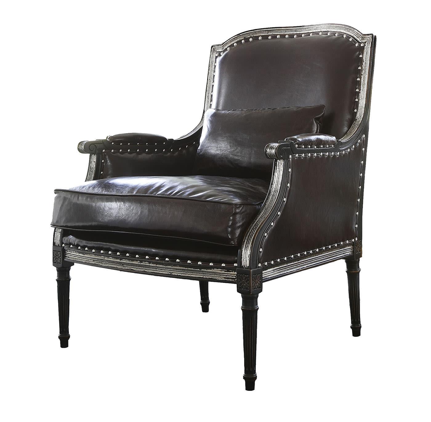 Sessel aus schwarzem Leder