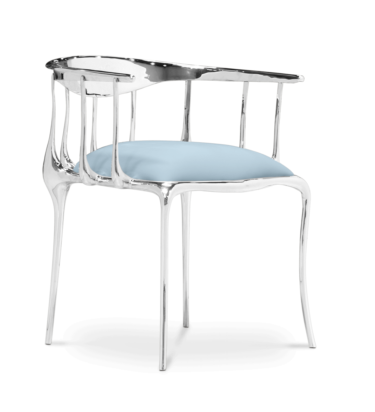 Silberner Luxus‑Stuhl