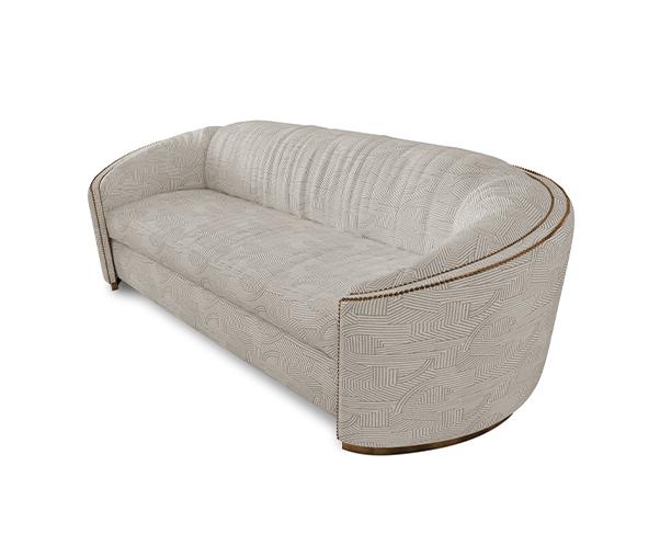 Premium Comfort Beiges Geschwungenes Sofa