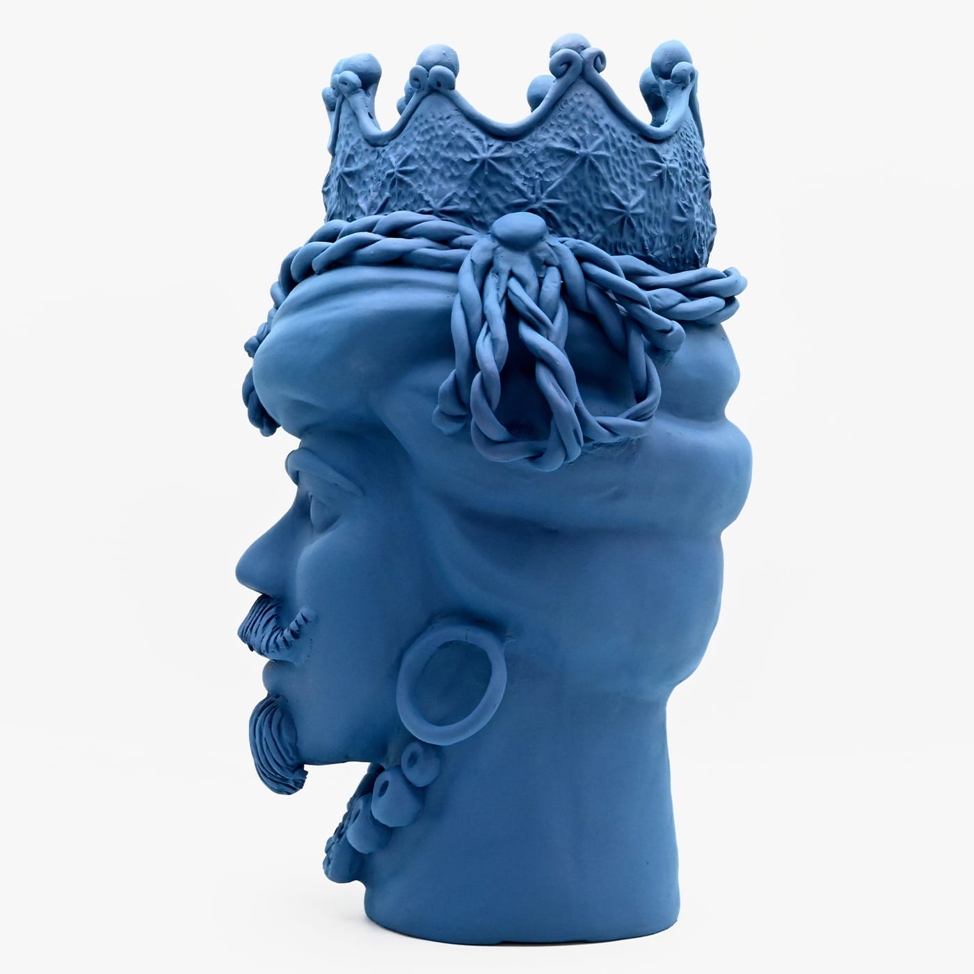 Maure‑Kopf blaue Skulptur