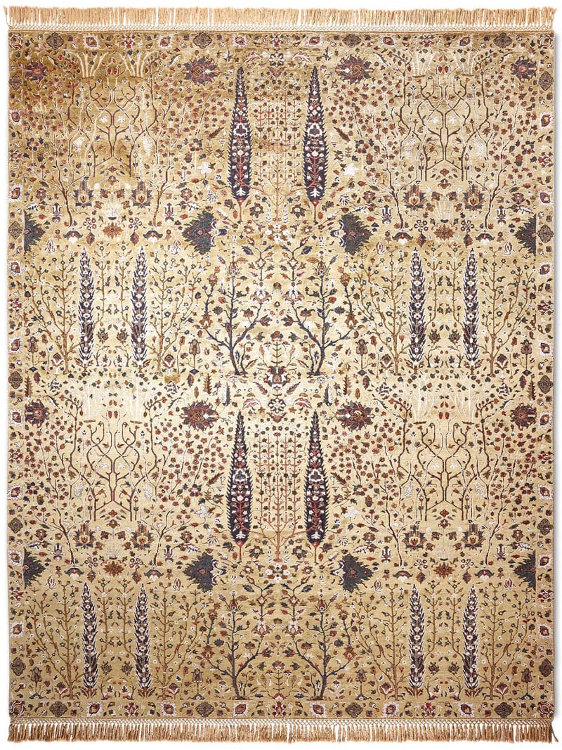 Pine Garden Reverse Original auf Kaiser-Gelb Teppich | Größe: 305 x 427 cm