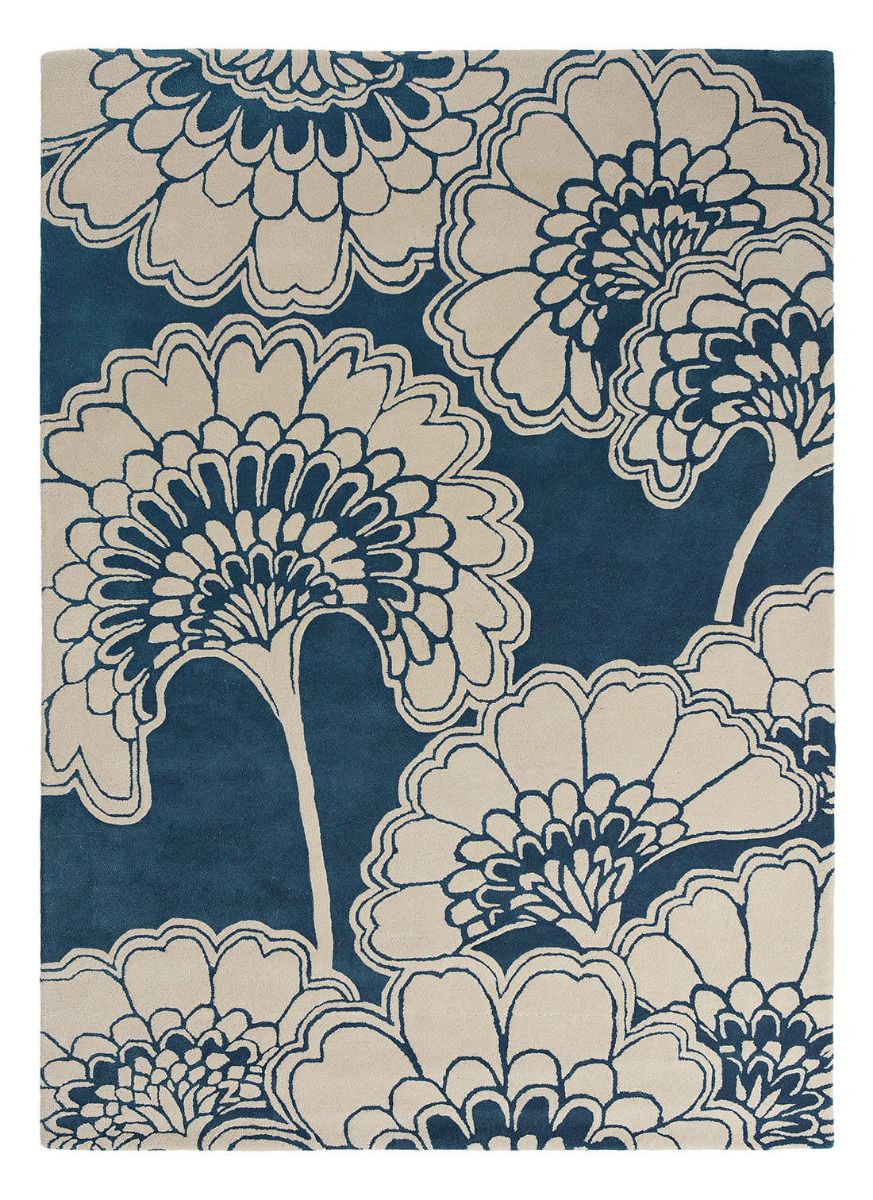Japanese Floral Midnight 39708 Teppich | Größe: 250 x 350 cm