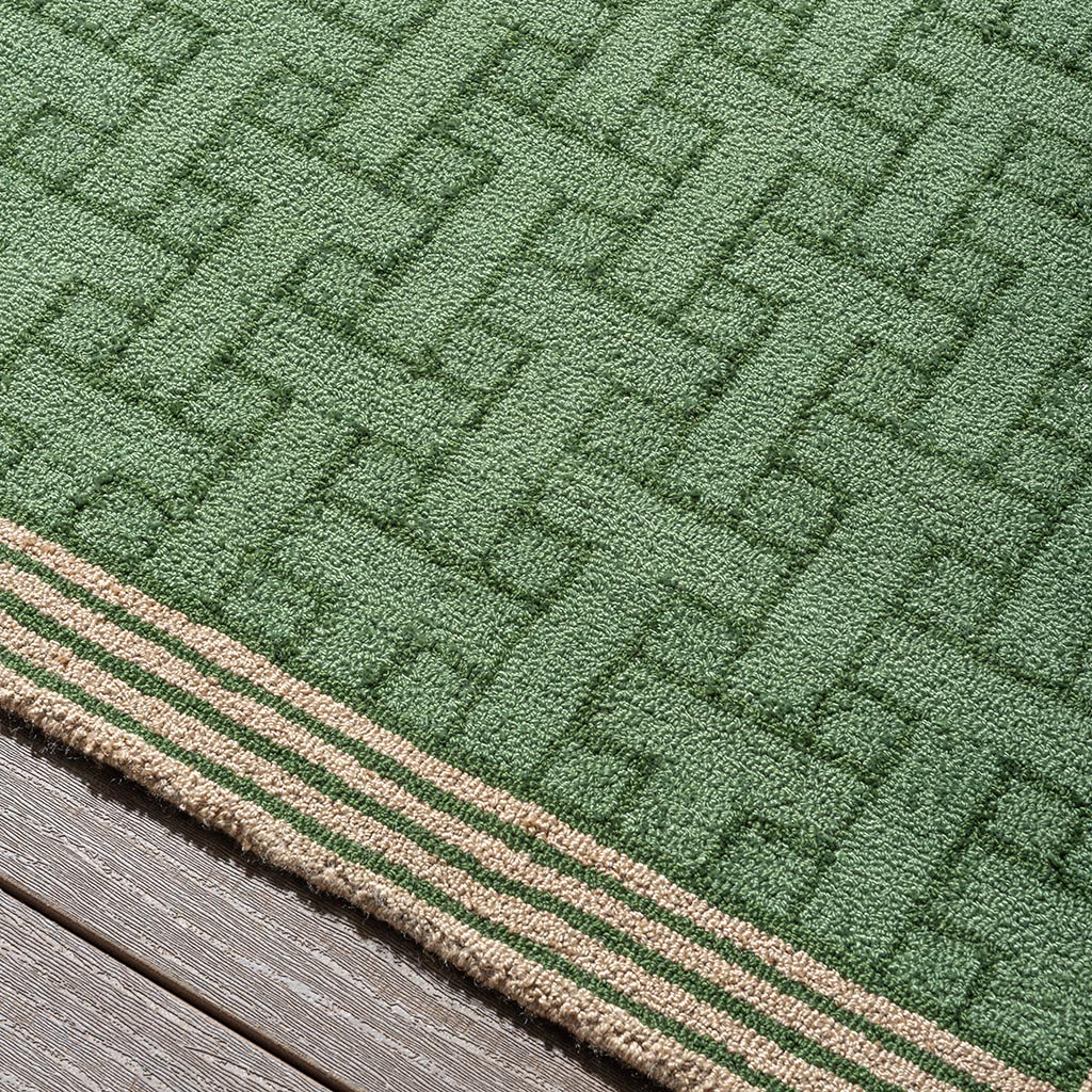 TB T Monogram Jadegrün Outdoor 455807 Teppich | Größe: 140 x 200 cm