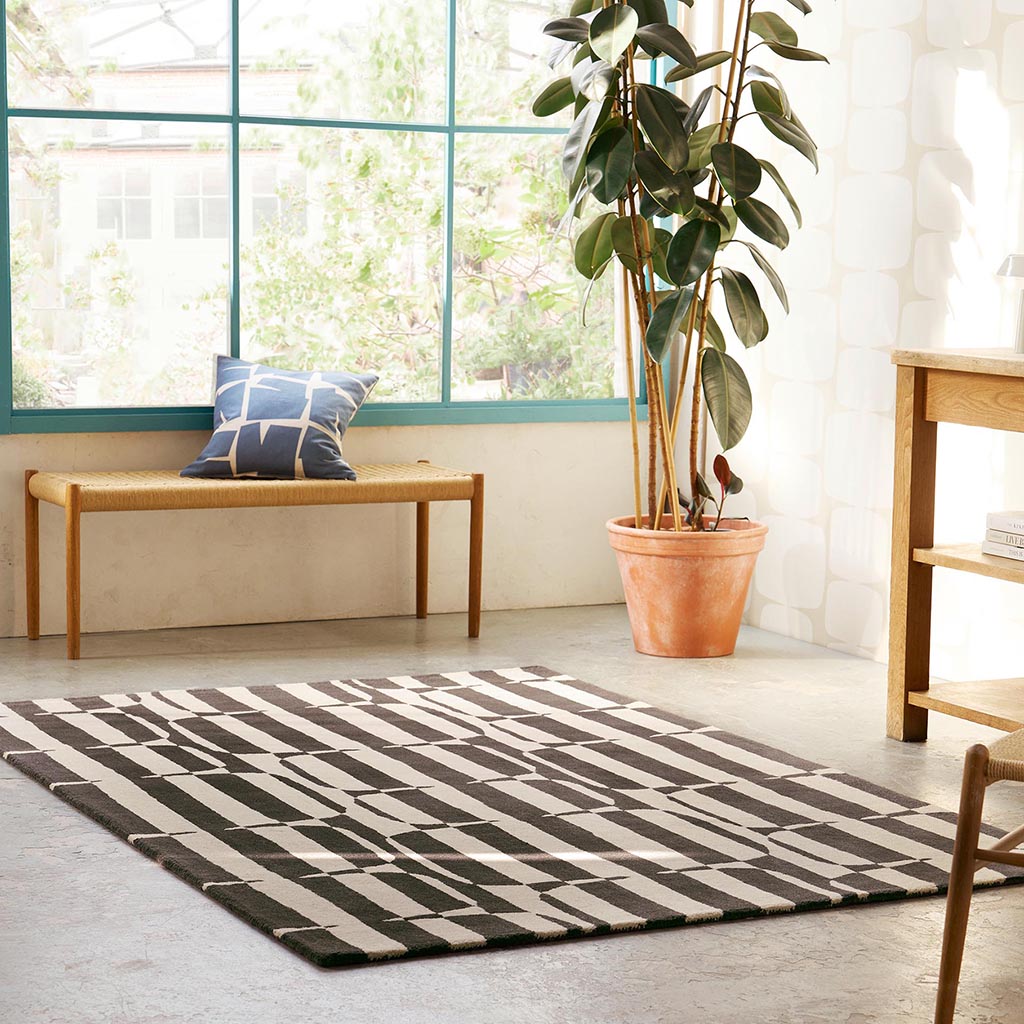 Lohko Stripe Charcoal Teppich | Größe: 120 × 180 cm
