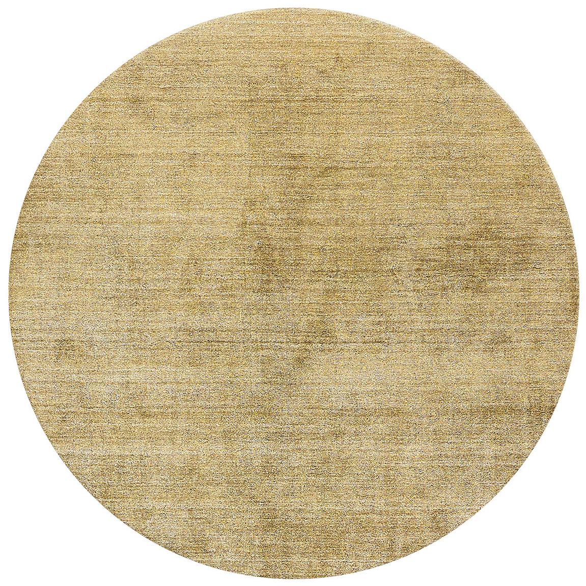 Runder Gold Bambusseide Teppich | Größe: Ø 250 cm