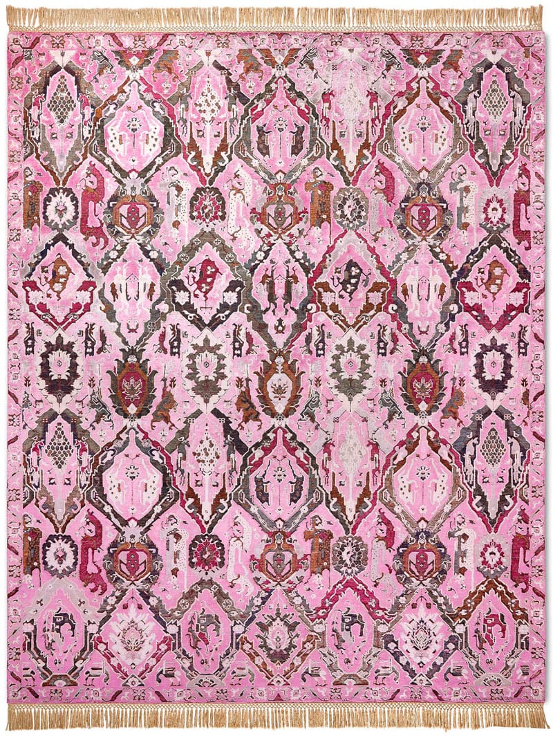 Kava Bagh Reverse Original auf Hellrosa Teppich | Größe: 183 x 274 cm