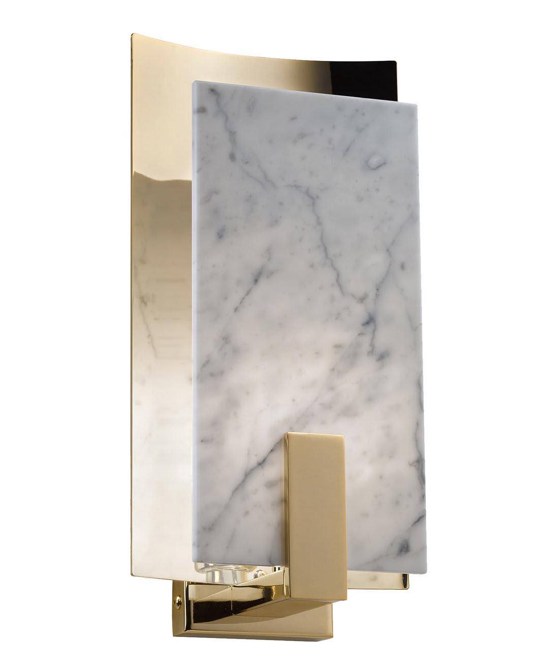 Messing und Carrara Marmor-Wandleuchte