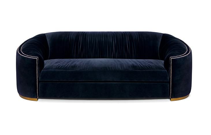 Premium Comfort Blaues Geschwungenes Sofa