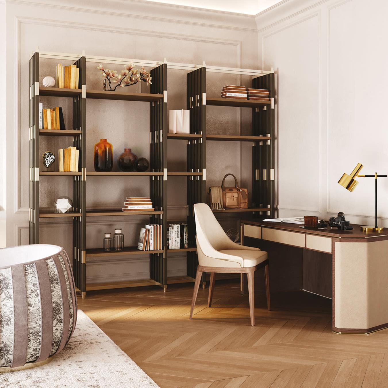 Ponya Modulares italienisches Bücherregal | Fertigstellung: Glänzend lackiert | Konfiguration: C