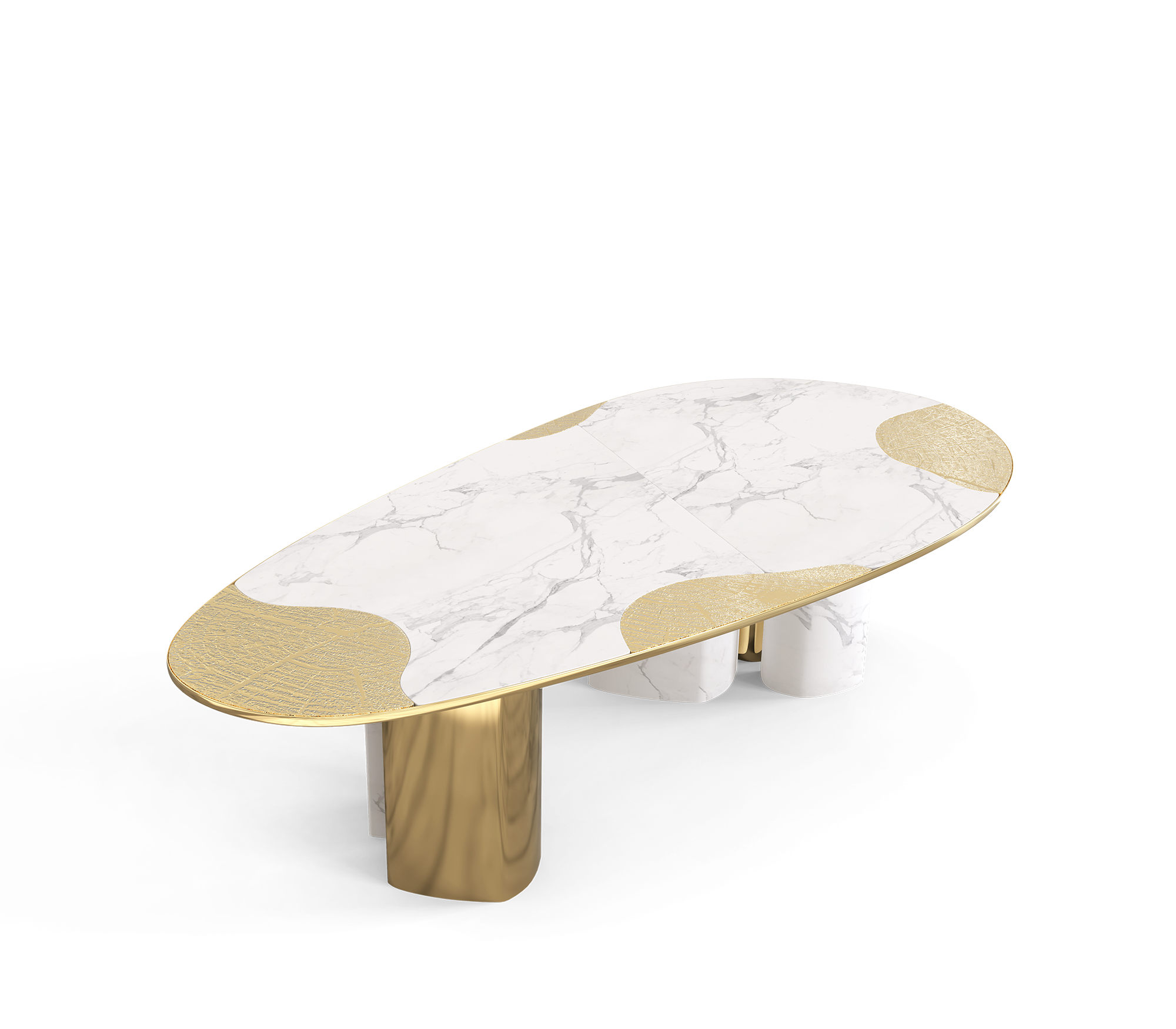 Athena Carrara Marmor & Gold Esstisch