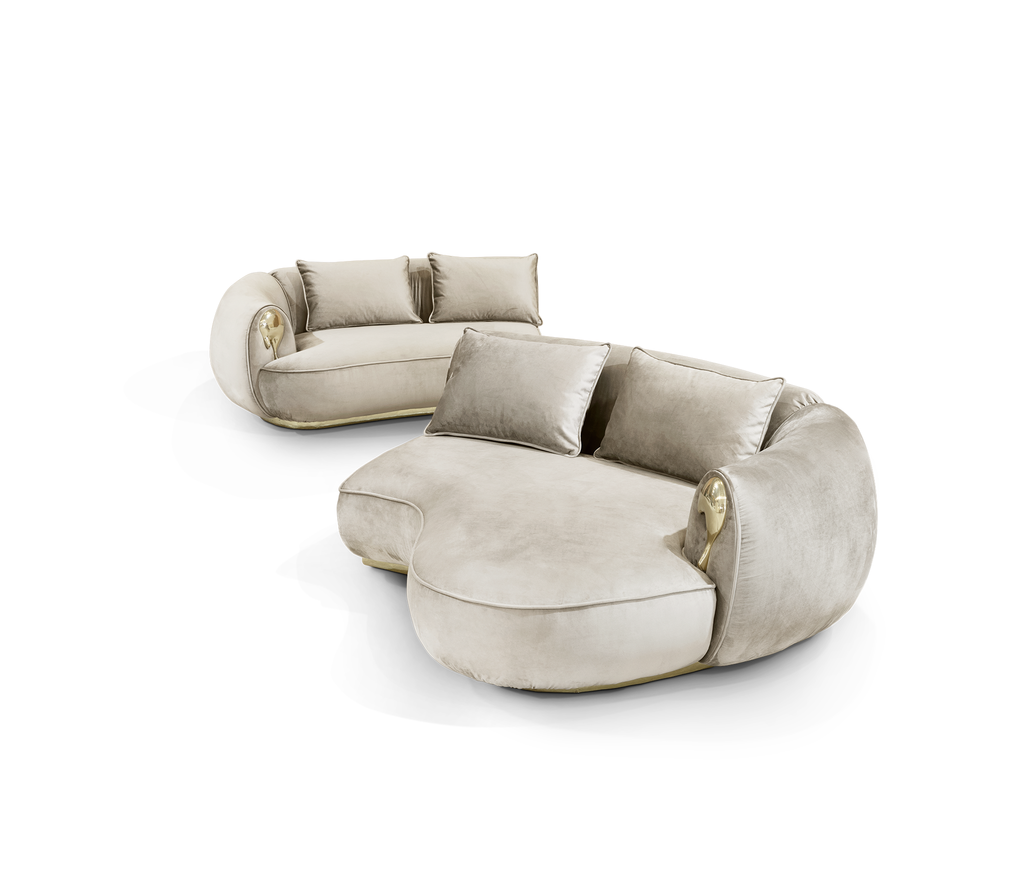 Solara Creme‑Gebogenes Luxussofa