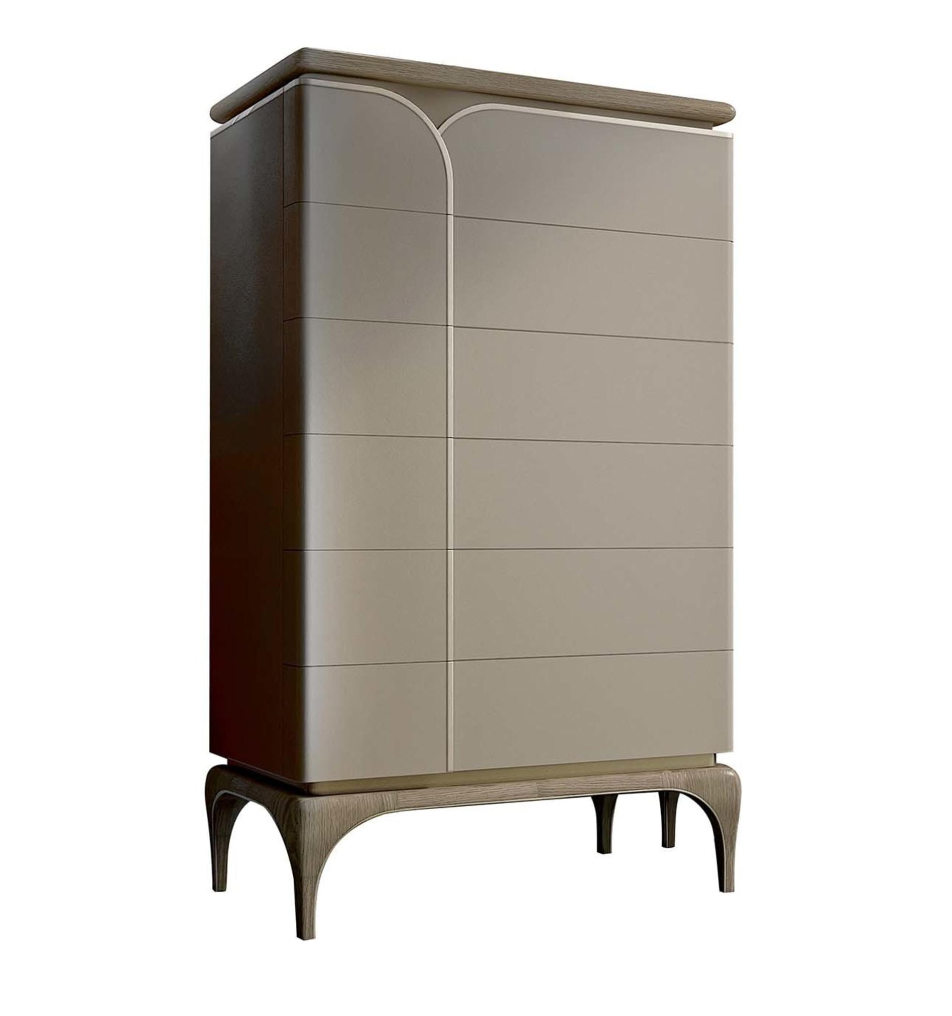 Luxuriöser beiger Hoher Schrank