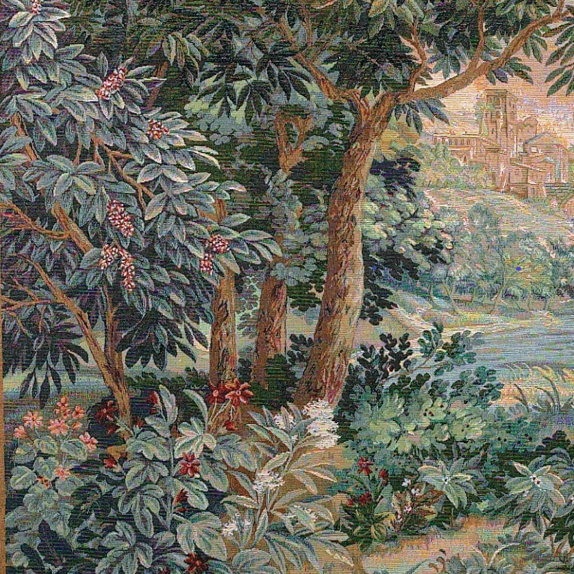 Grünwerk Kaskade (Quadrat) Wandteppich