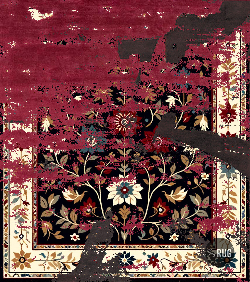 Chennai Burgundy Black Teppich