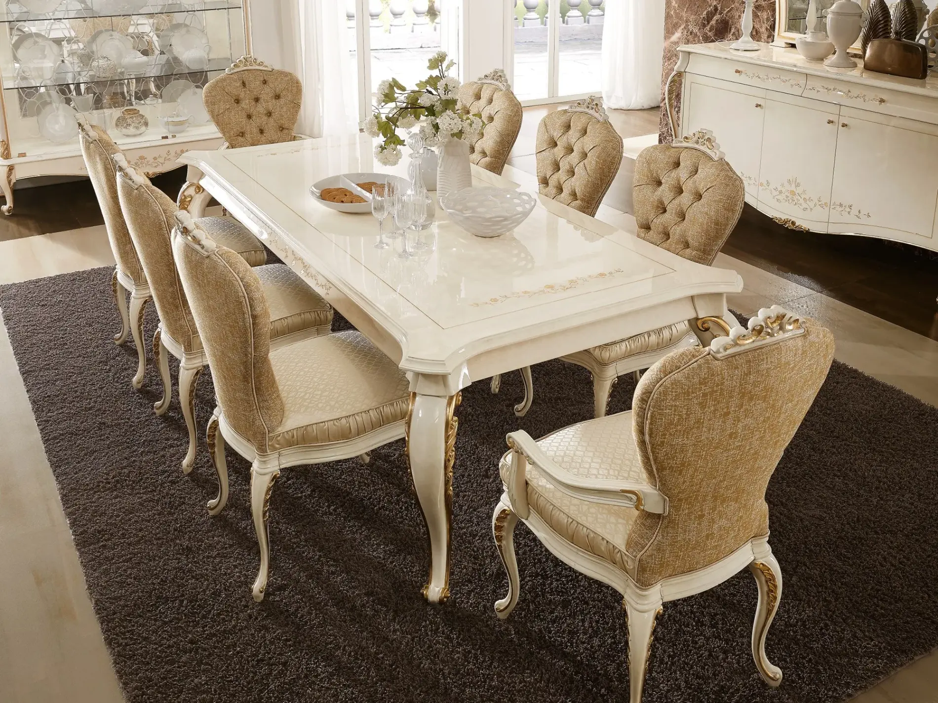 Italienischer Beiger Esstisch | Dimensions: B 250 × T 120 × H 80 cm