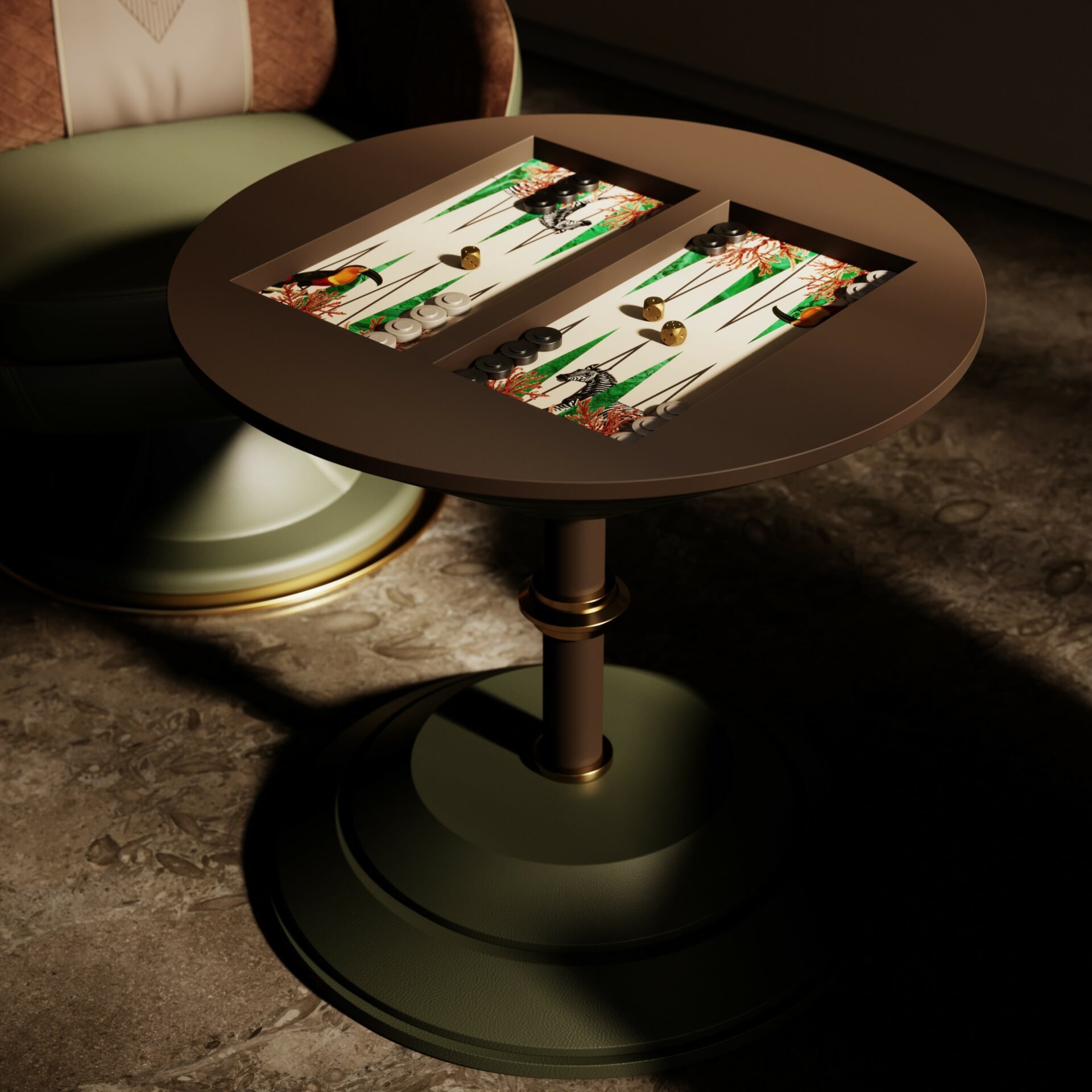 Goemon Backgammon & Schach Couchtisch