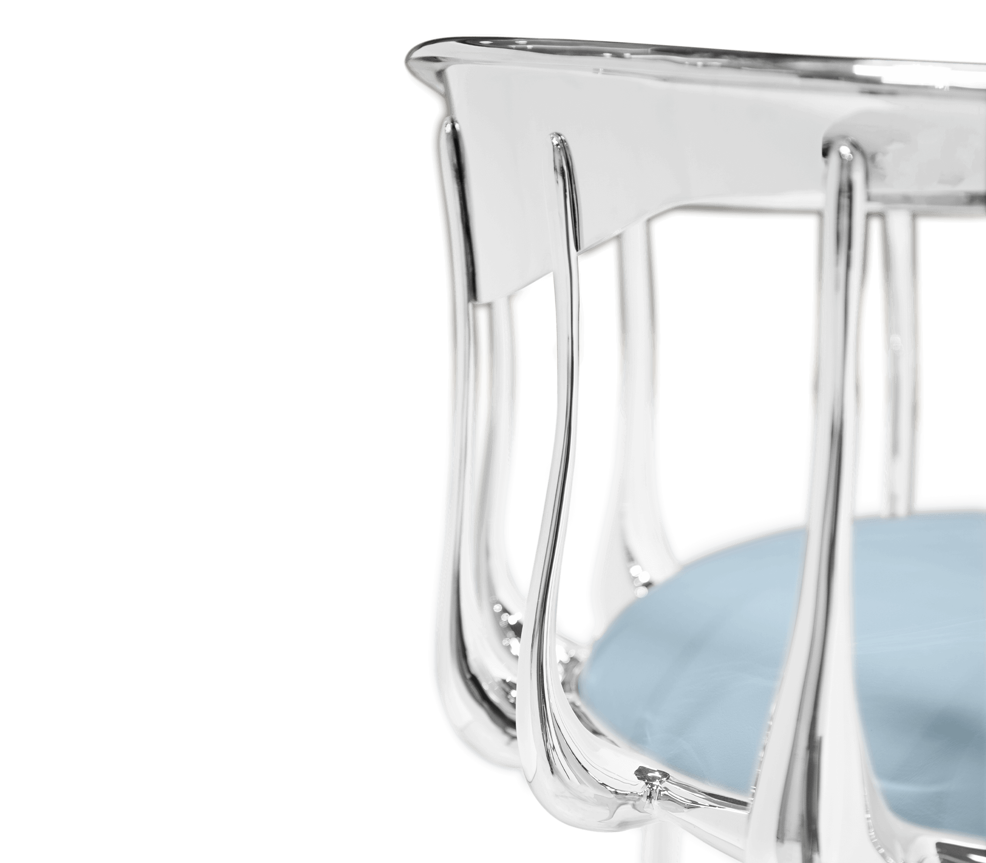 Silberner Luxus‑Stuhl