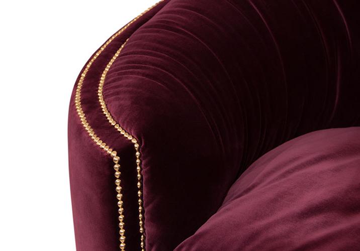 Premium Comfort Rotes Geschwungenes Sofa