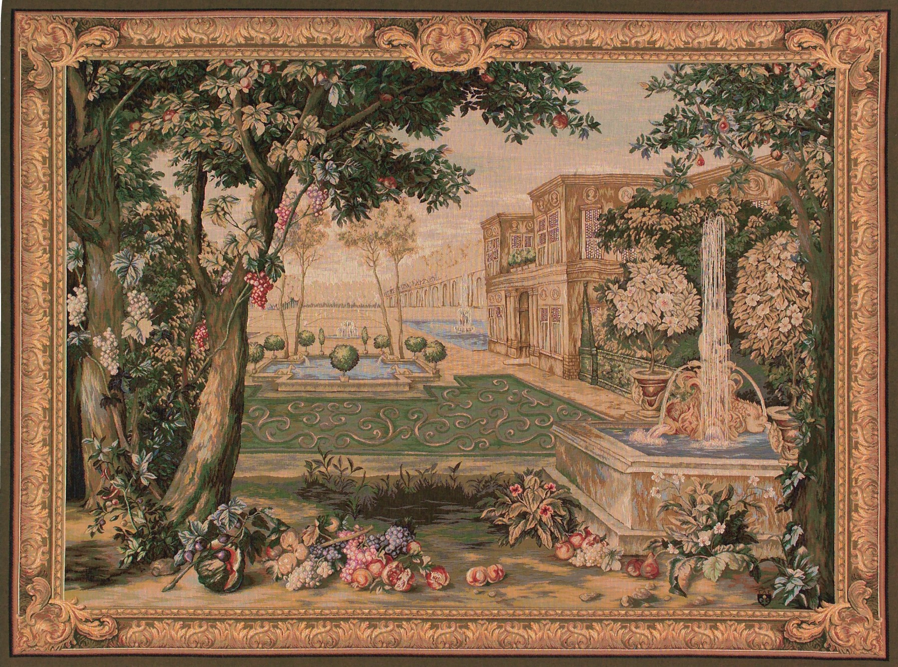 Grünwerk Brunnen Wandteppich