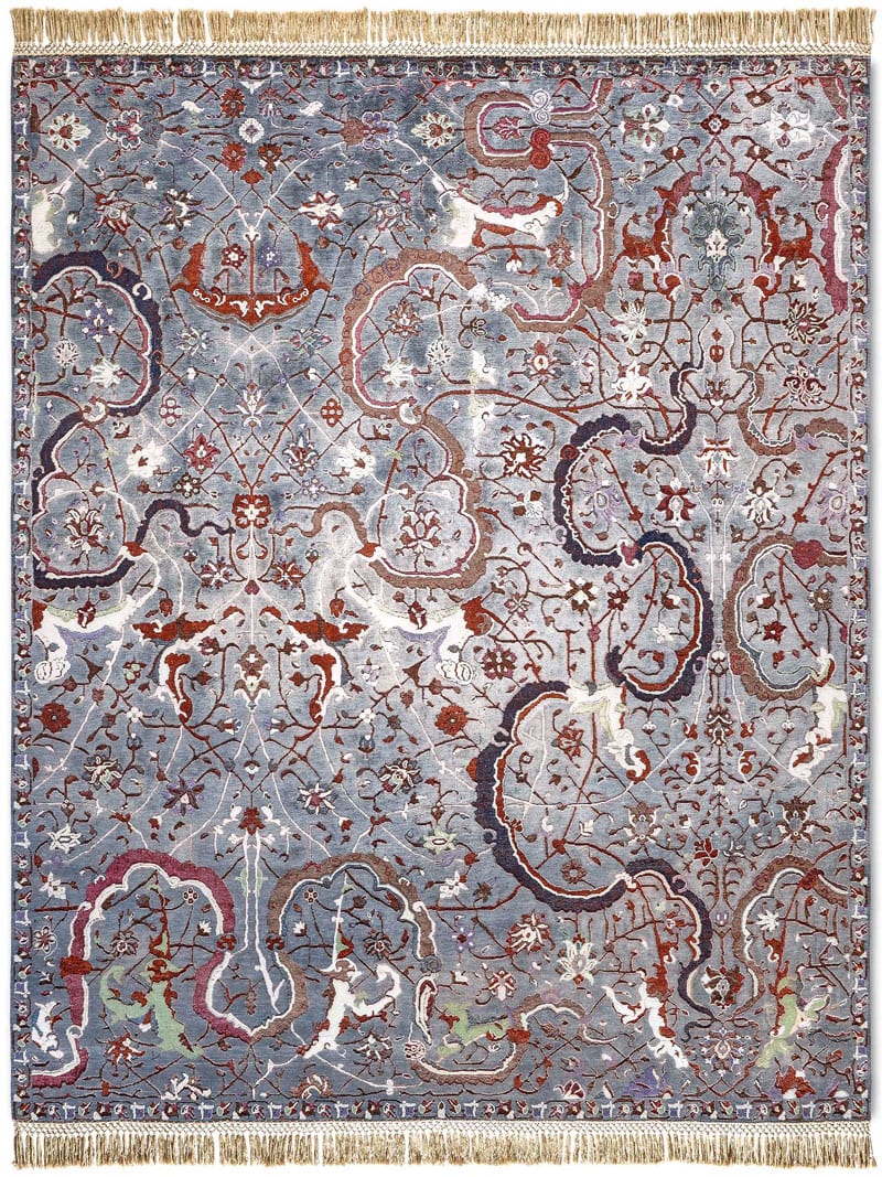 Tabriz Reverse Original auf Anthrazit Teppich