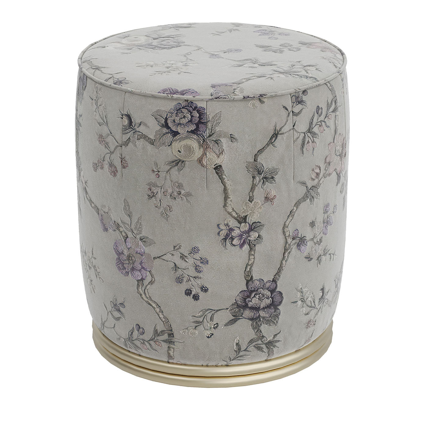 Runder bestickter Pouf