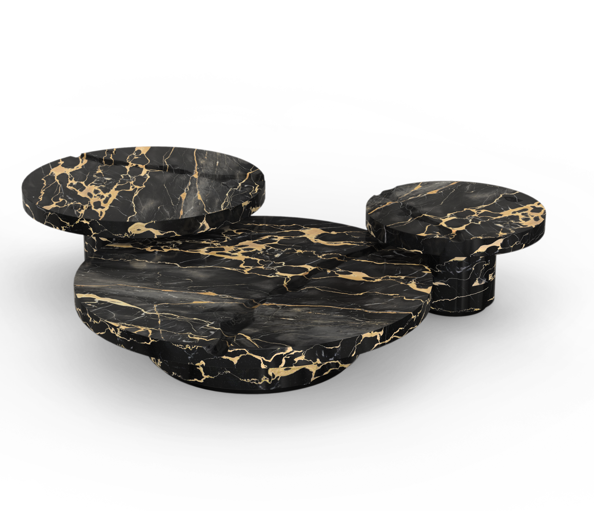 Dominion Portoro Marmor 3‑teiliges Mitteltisch‑Set
