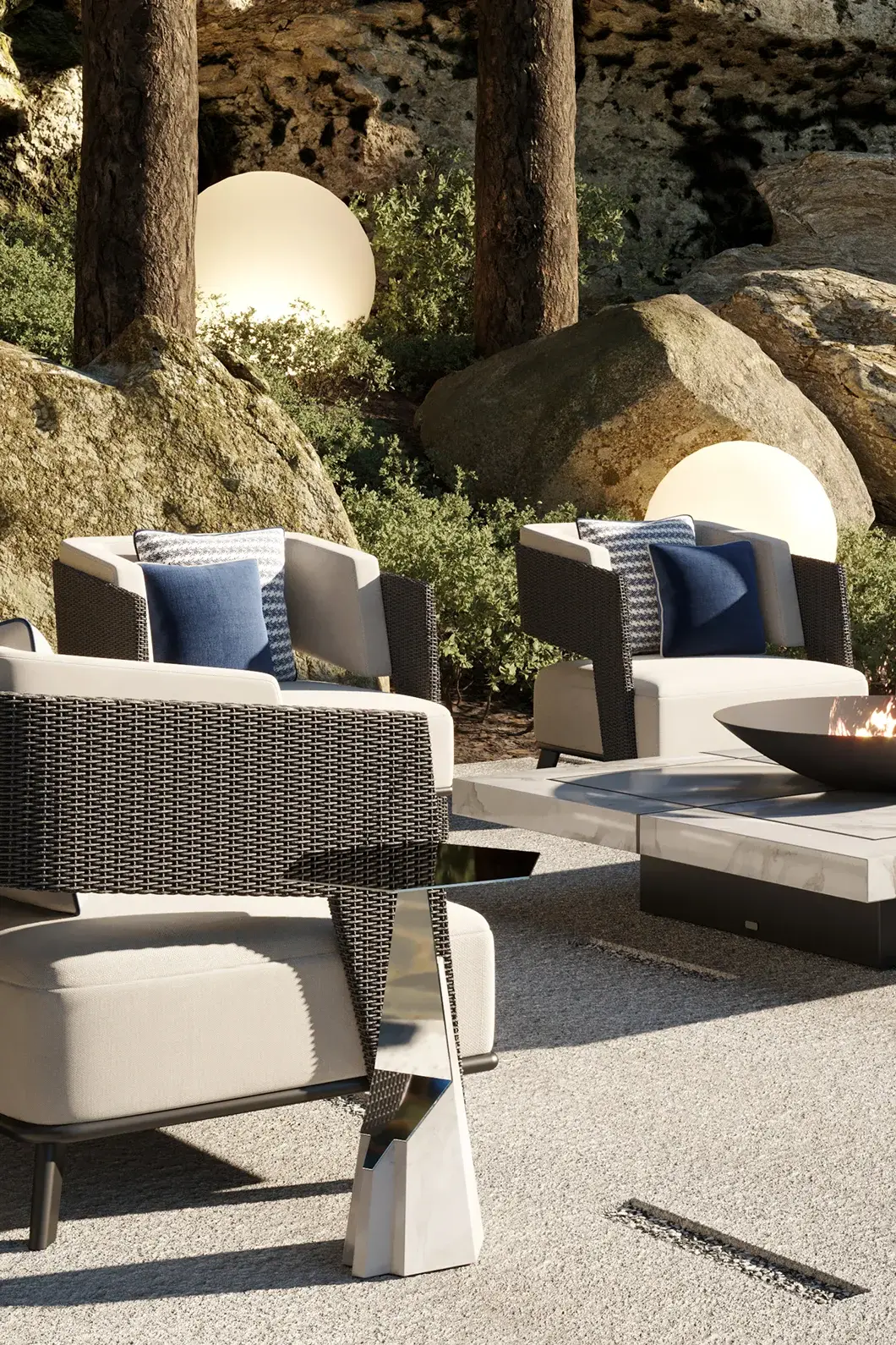 Halo grauer Outdoor‑Beistelltisch - 1